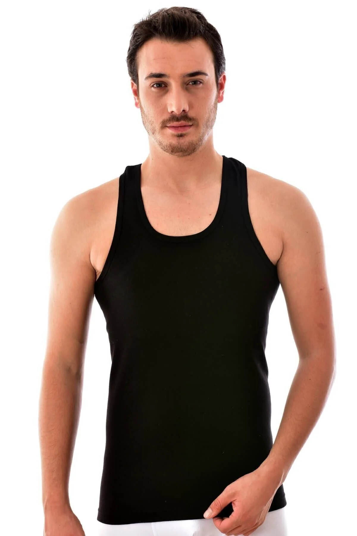 Erkek Siyah 6 Adet Pamuklu Spor Atlet 0118