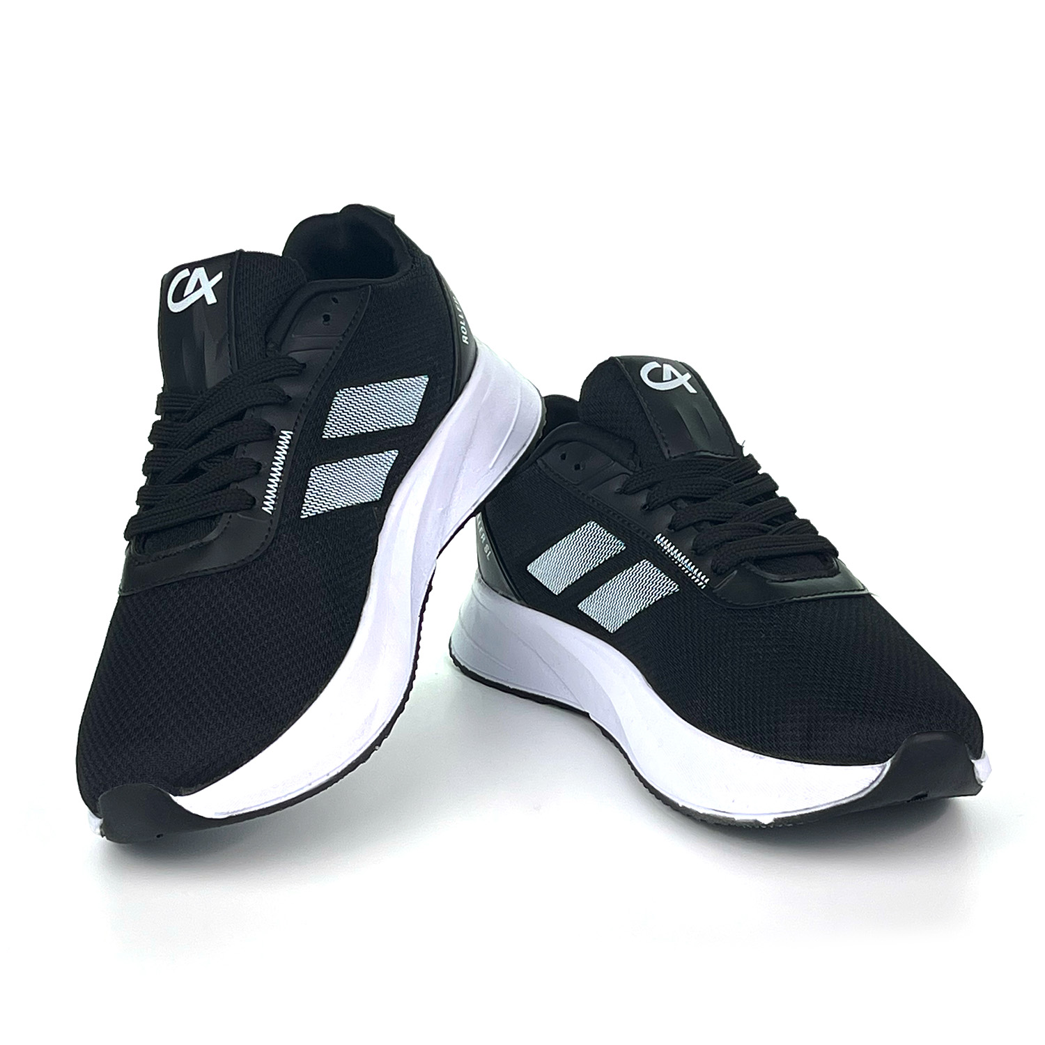 Kajila Erkek Siyah Beyaz Bağcıklı Nefes Alan Esnek Hafif Günlük Sneaker 