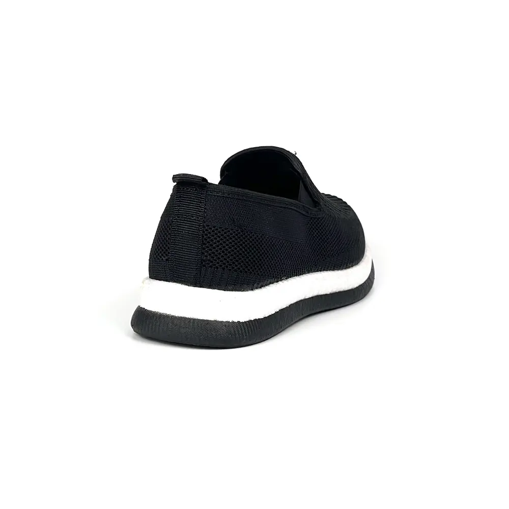 Erkek Siyah Beyaz Çok Hafif Triko Bağcıksız Esnek Hafif Günlük Ca