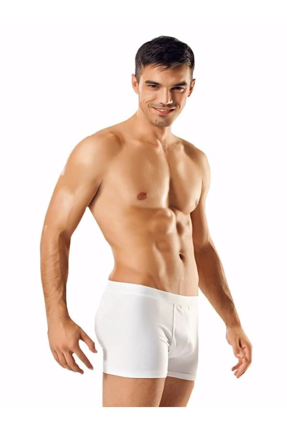 Erkek Siyah Beyaz Gri 3'lü Paket Likralı Boxer