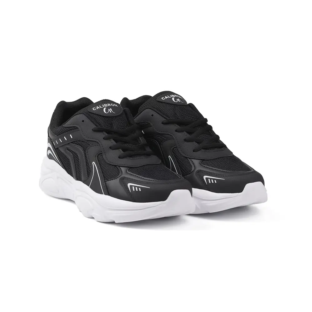 Erkek Siyah Beyaz Günlük Spor Ayakkabı Rahat Yürüyüş Koşu Sneaker