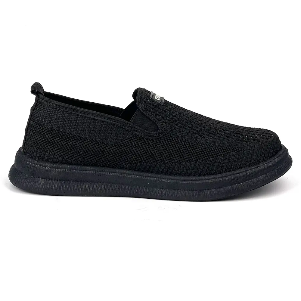 Erkek Siyah Çok Hafif Triko Bağcıksız Esnek Hafif Günlük Casual S