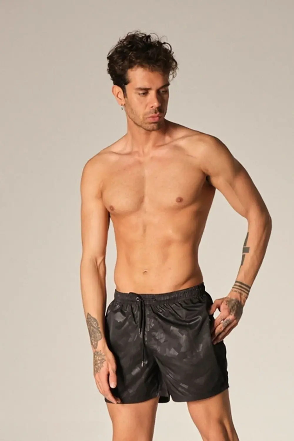Erkek Siyah Deniz Şort Mayo