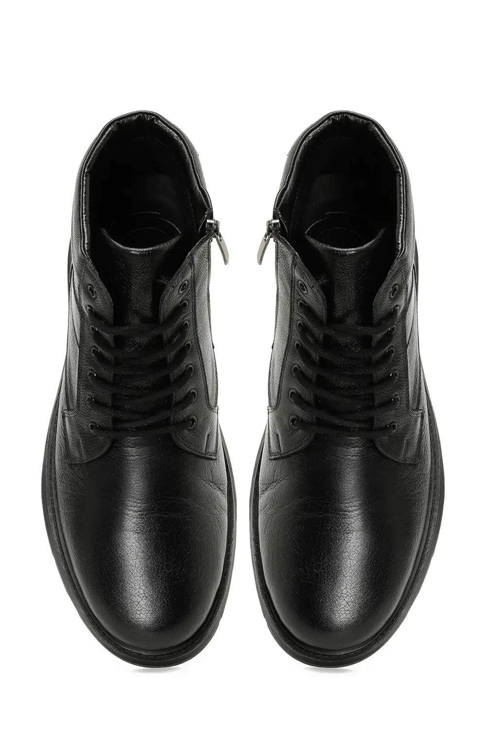 Erkek Siyah Hakiki Deri Kaymaz Taban Bot 40-41-42-43-44-45 Numara