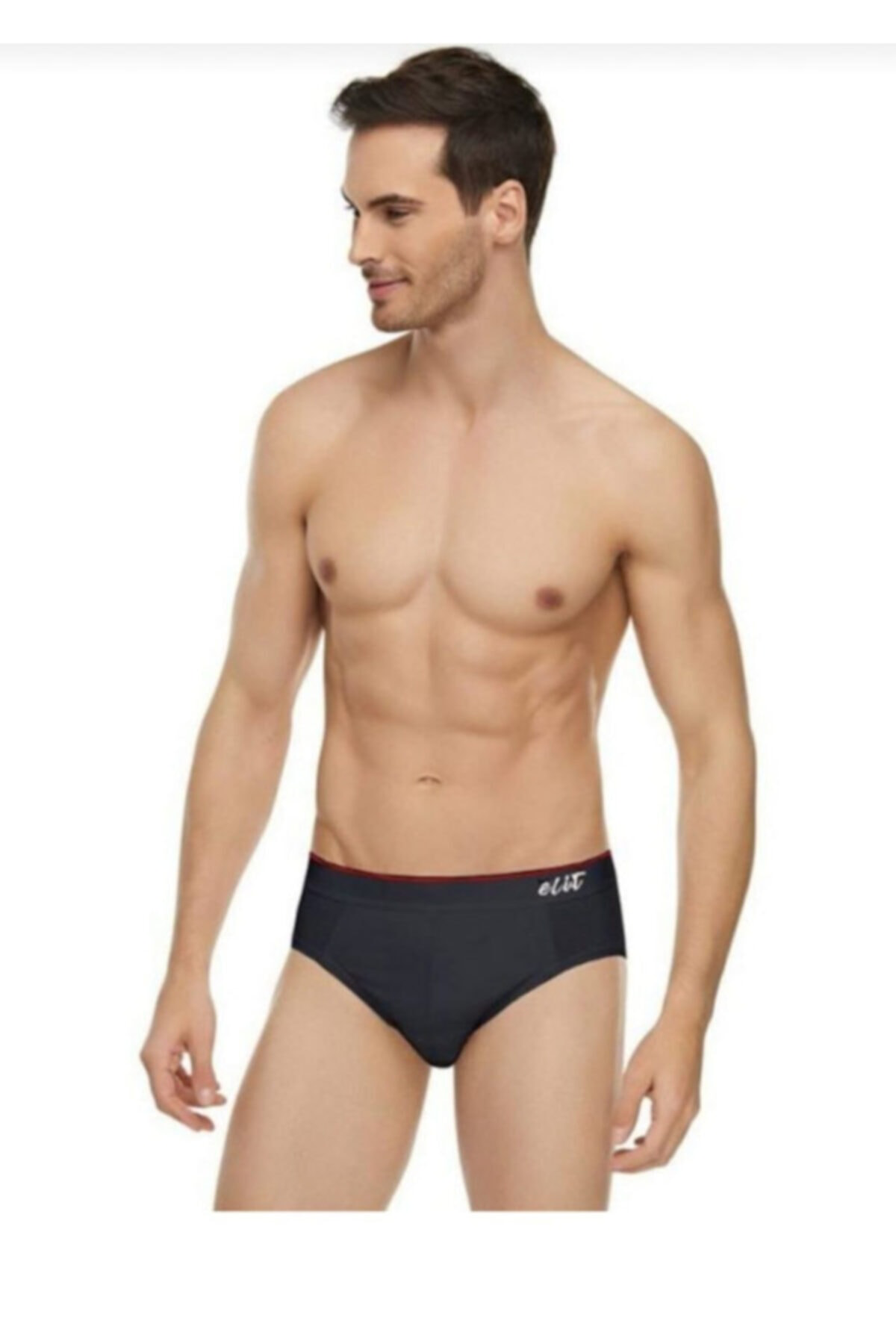 Tutku Elit Erkek Siyah Kemerli Elestan Slip Karışık Renkler 6Lı Paket