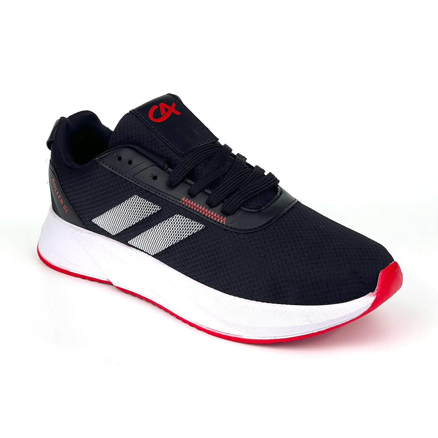 Kajila Erkek Siyah Kırmızı Bağcıklı Nefes Alan Esnek Hafif Günlük Sneake