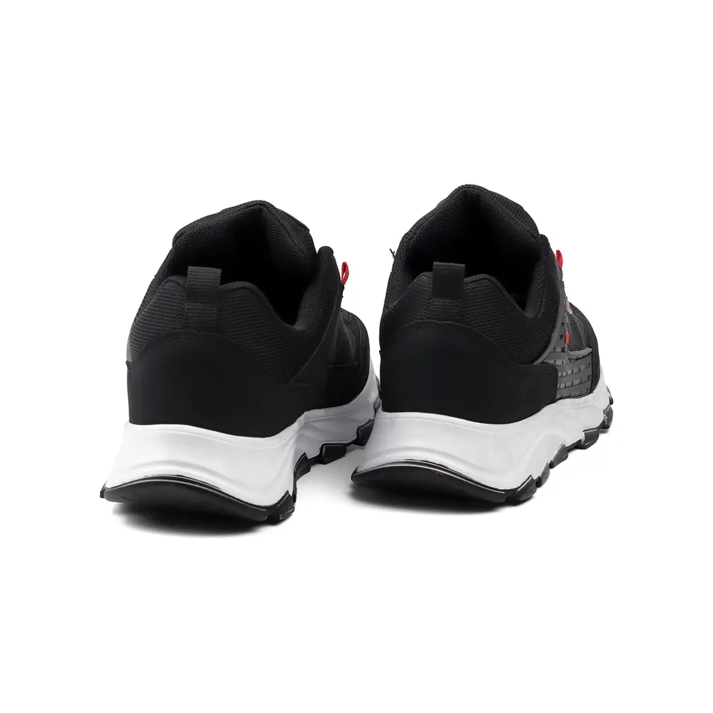 Erkek Siyah Kırmızı Spor Ayakkabı Rahat Yürüyüş Koşu Günlük Sneak