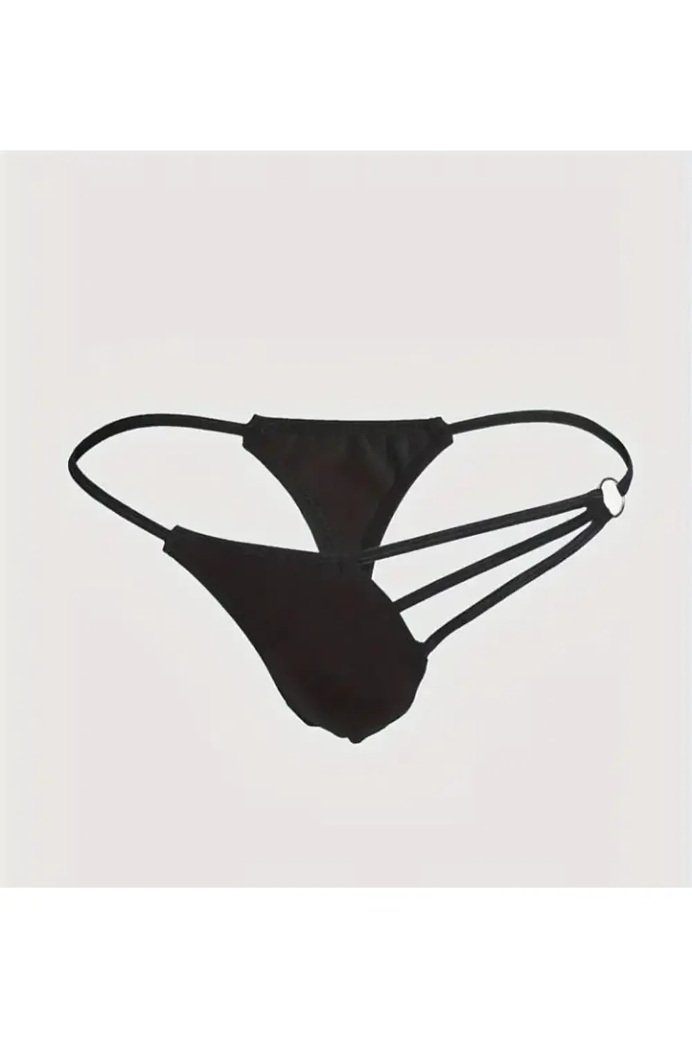 Pilelistore Erkek Siyah Metalli Tanga İç Giyim