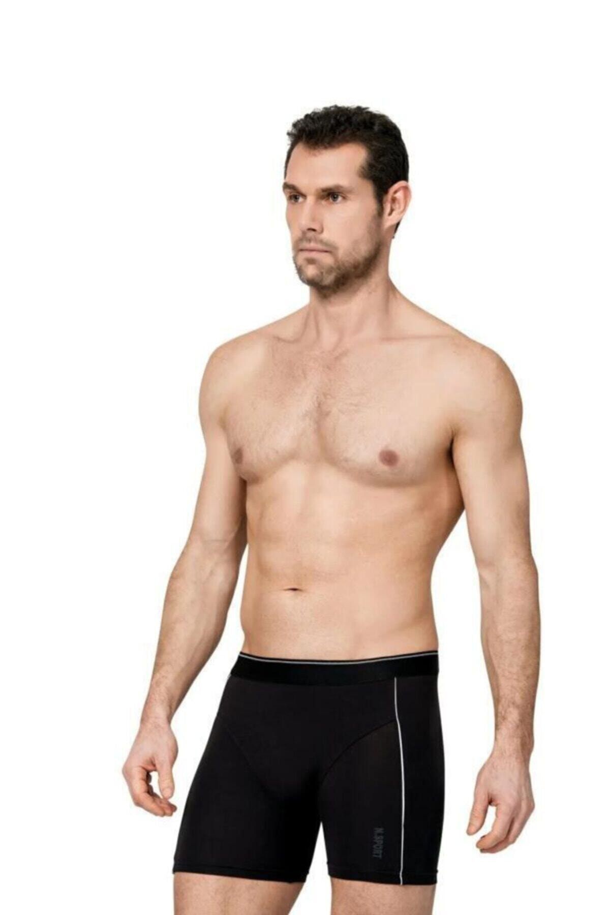 Erkek Siyah Modal Biyeli Boxer Yeni Sezon