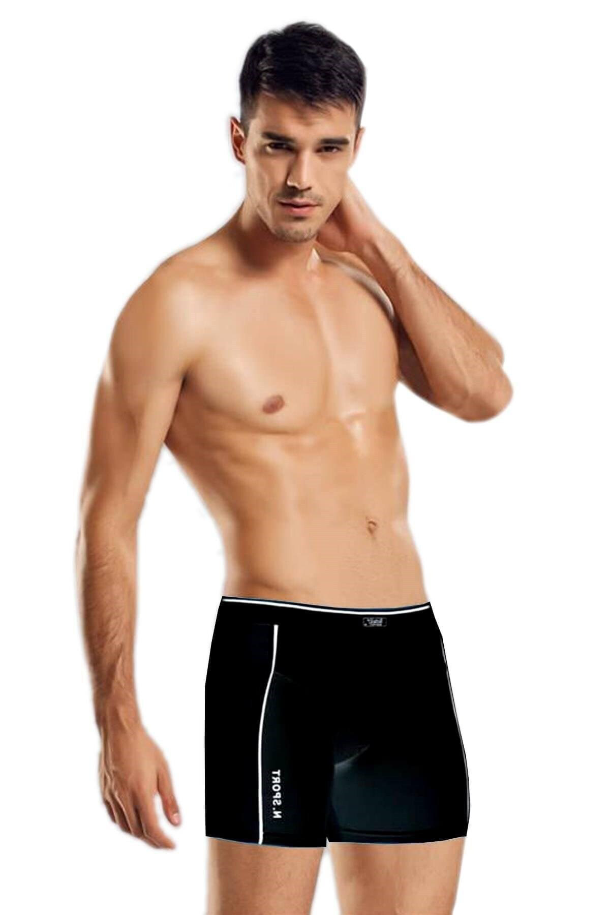Erkek Siyah Modal Biyeli Boxer Yeni Sezon