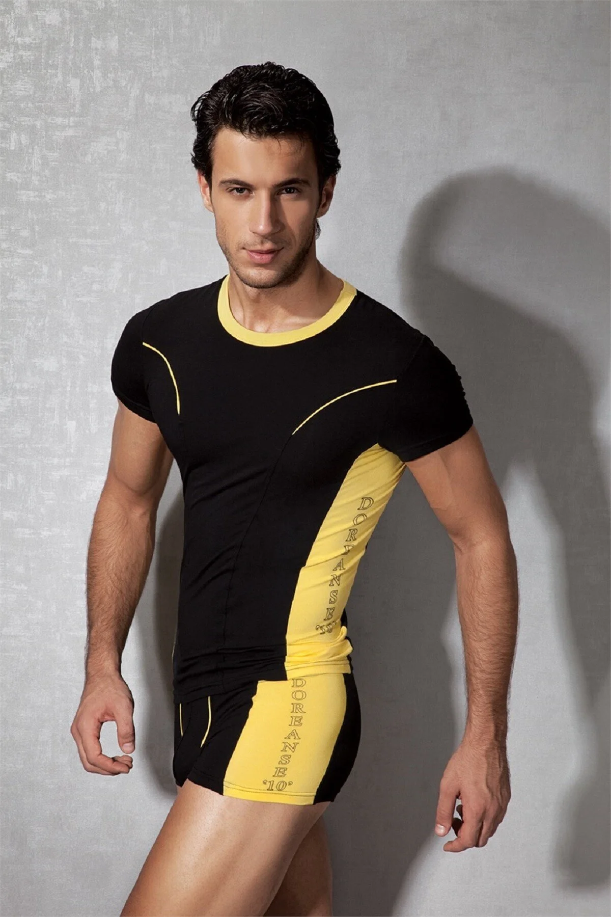 Erkek Siyah Modal Nefes Alan Sporcu Body