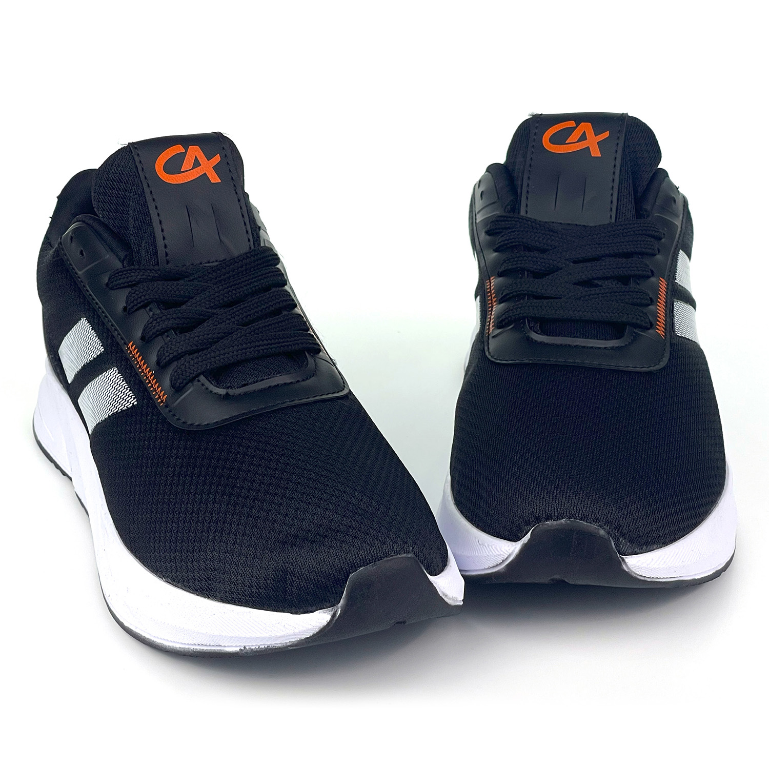 Kajila Erkek Siyah Oranj Bağcıklı Nefes Alan Esnek Hafif Günlük Sneaker 