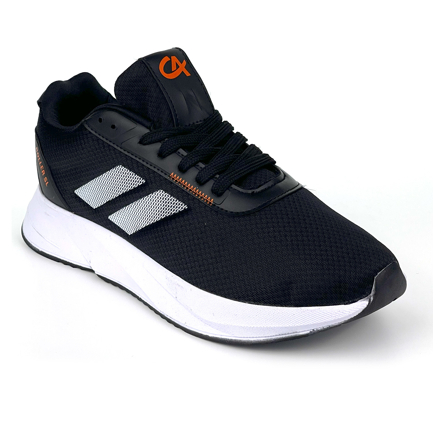 Kajila Erkek Siyah Oranj Bağcıklı Nefes Alan Esnek Hafif Günlük Sneaker 