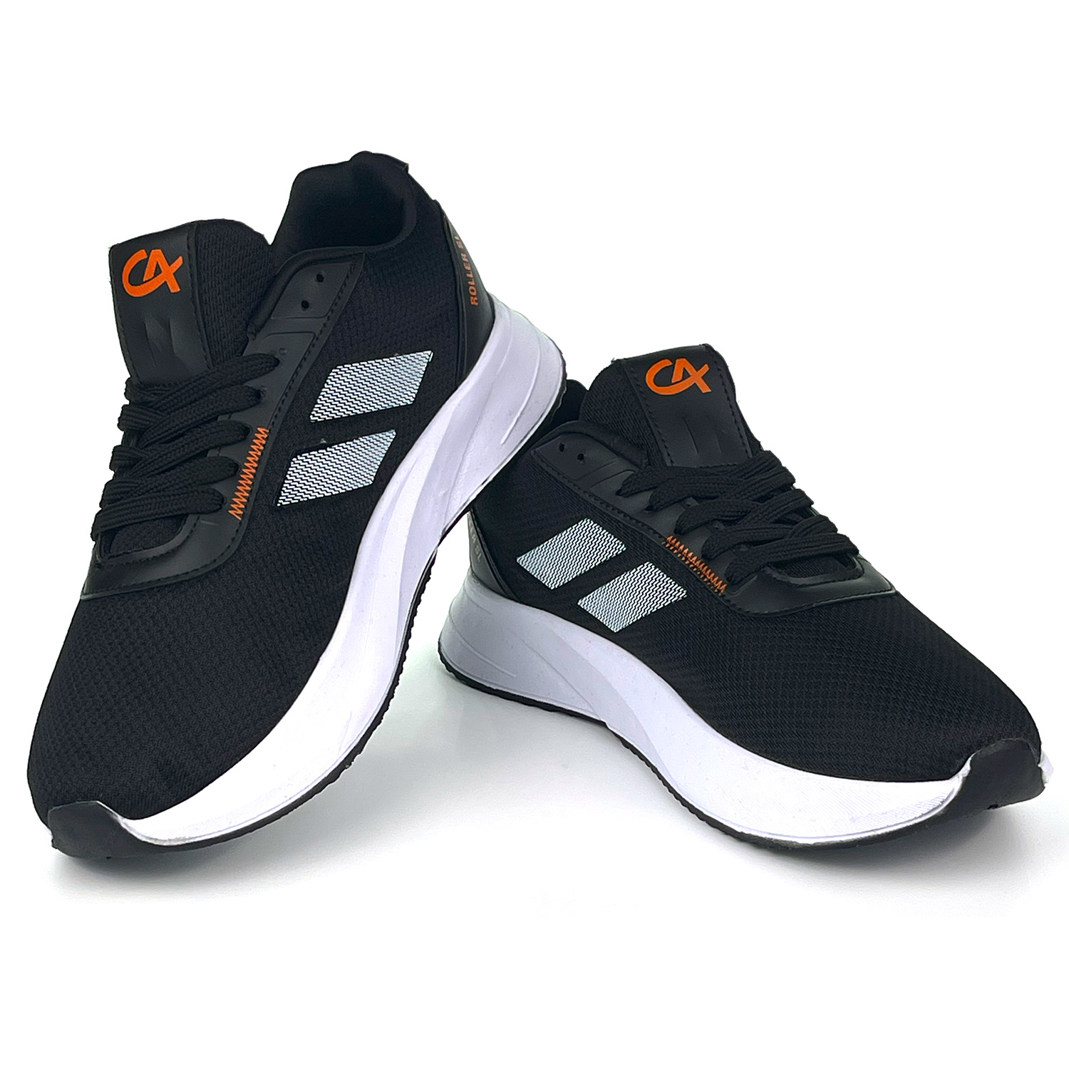 Kajila Erkek Siyah Oranj Bağcıklı Nefes Alan Esnek Hafif Günlük Sneaker 