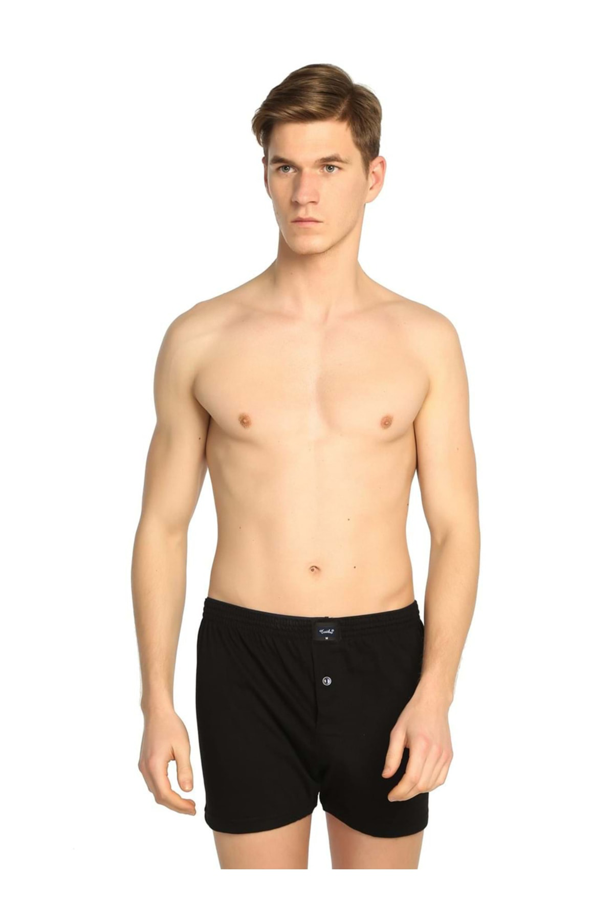Erkek Siyah Penye Düz Boxer 6'lı Paket 117