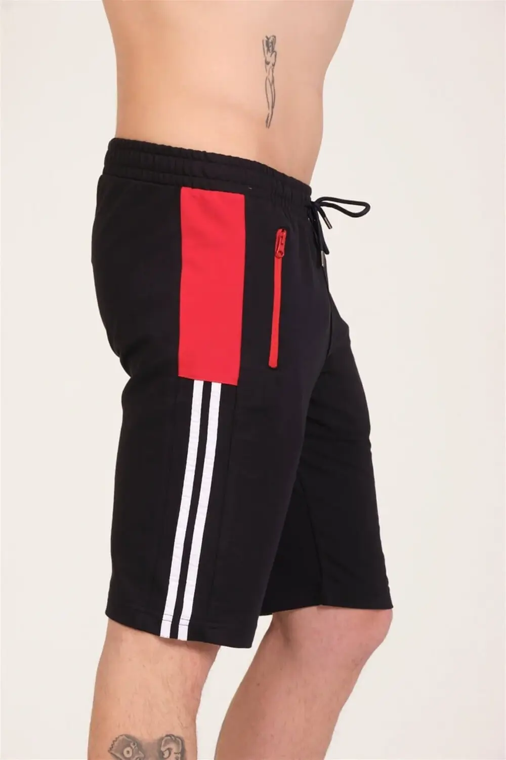 Erkek Siyah Spor Penye Şort -  Ps-08