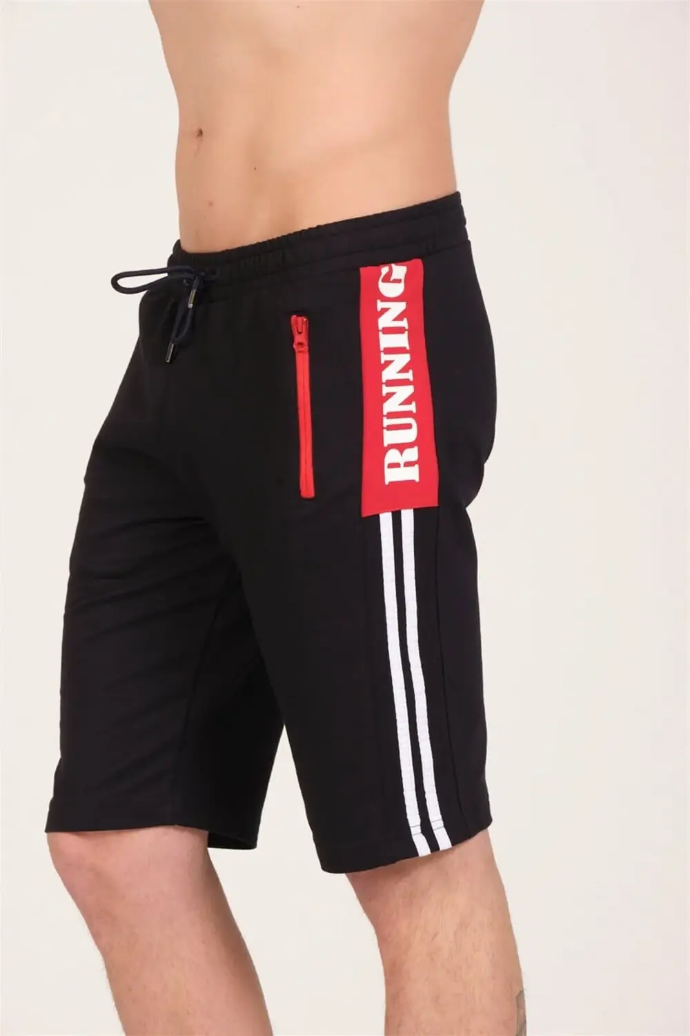 Erkek Siyah Spor Penye Şort -  Ps-08