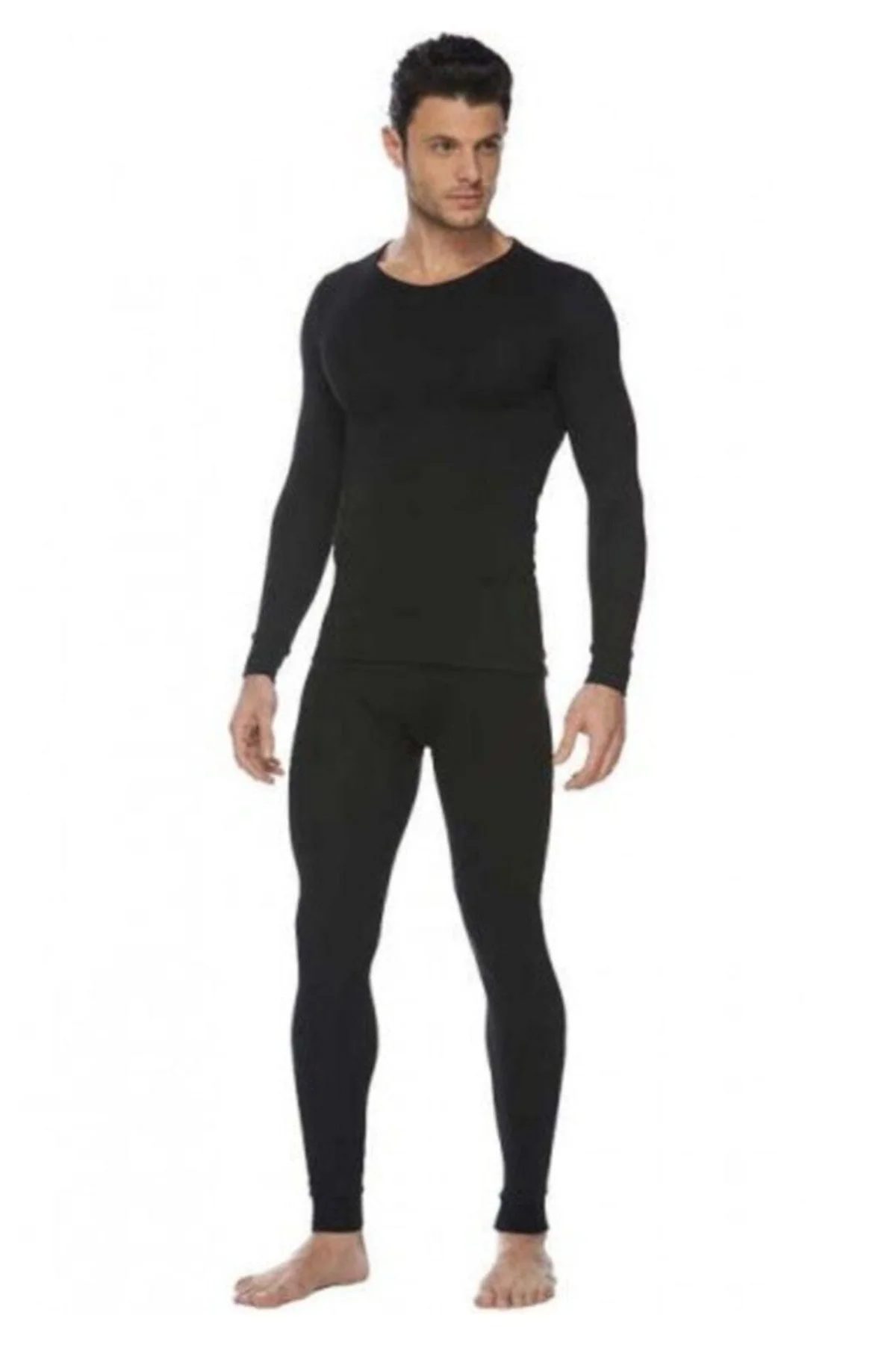 Erkek Siyah Termal Alt + Üst Tayt Içlik Fanila Thermal (model No-0125-0126)