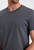 Erkek Slim Fit %100 Pamuk Bisiklet Yaka Basic Tişört FÜME