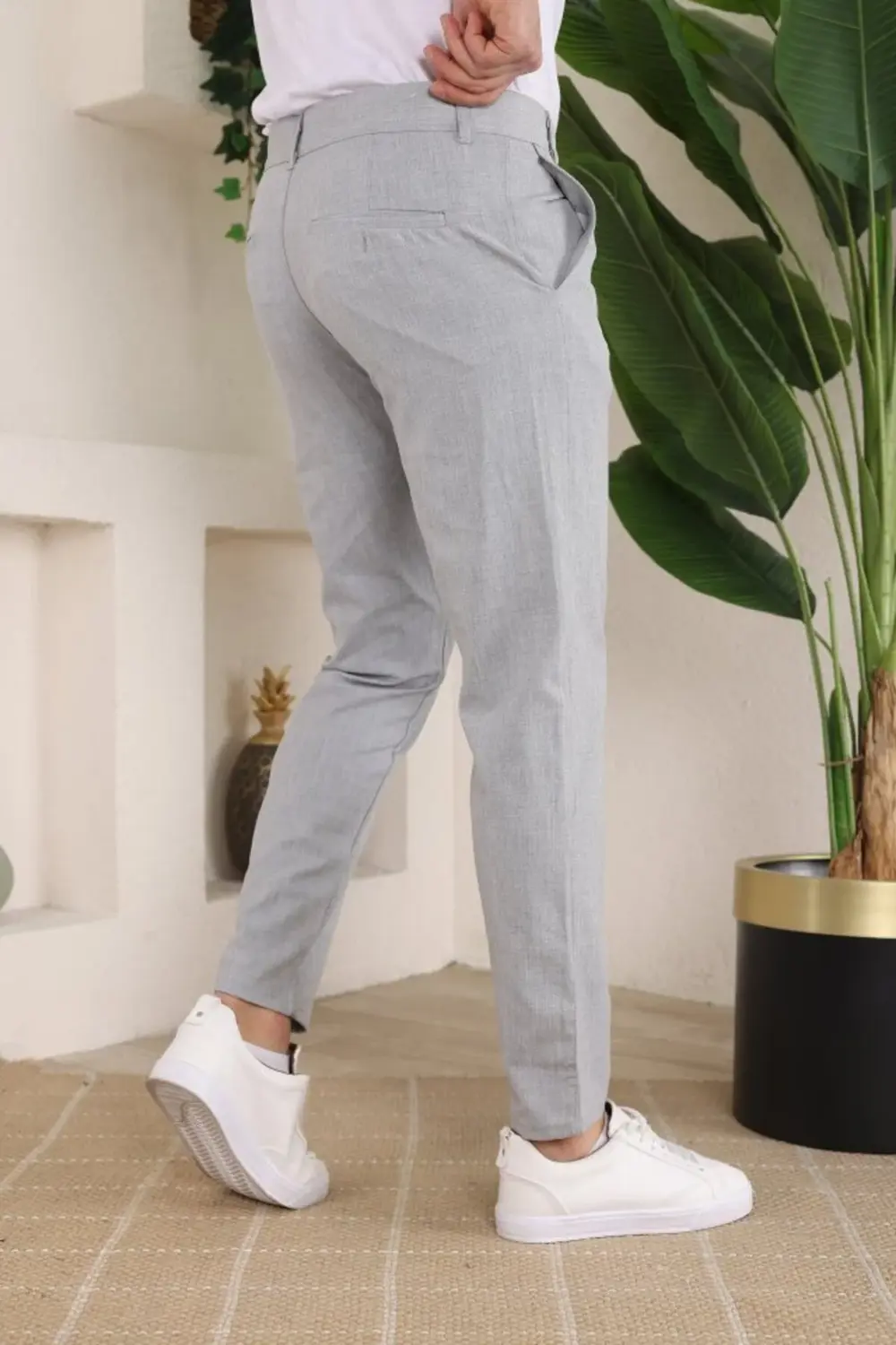 Erkek Slim Fit Dilli Kumaş Pantolon