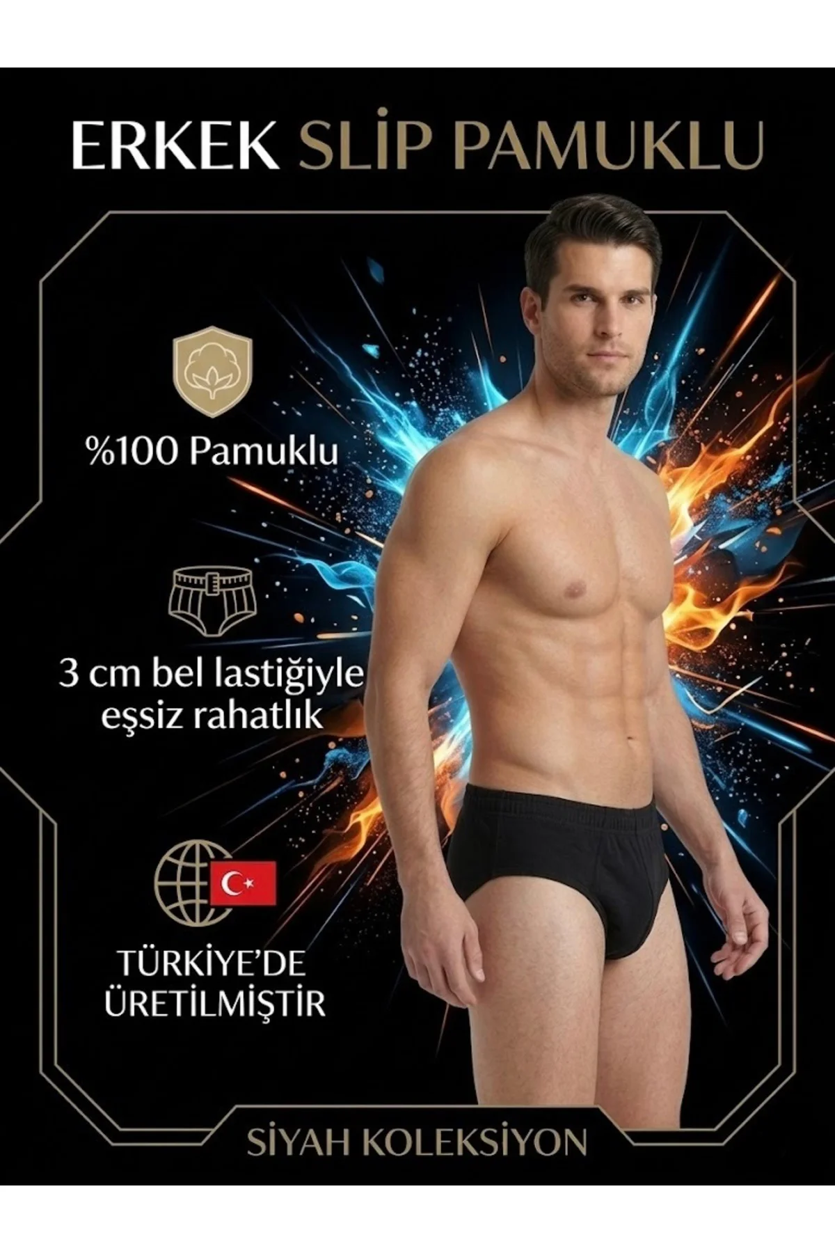 Erkek Slip Külot Açık Gri 2'li Paket 3cm Bel Lastiği