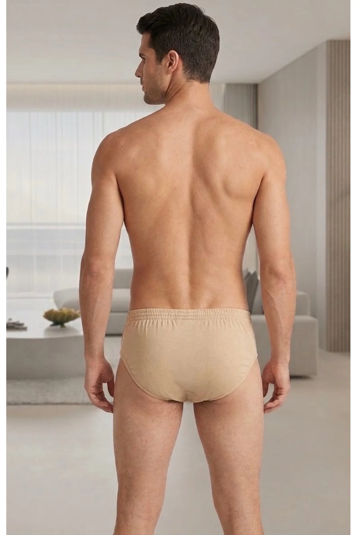 Erkek Slip Külot Ten Rengi 2'li Paket 3cm Bel Lastiği