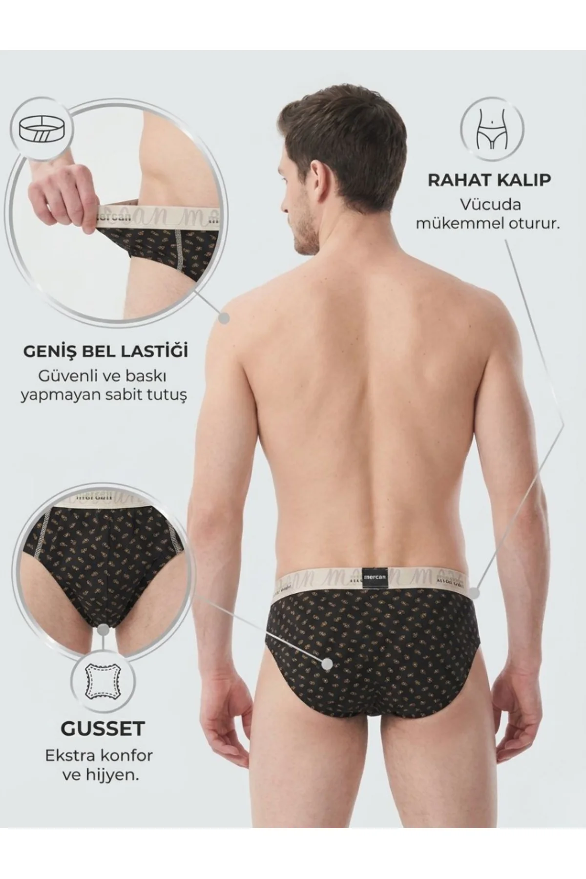 Erkek Slip Külot ve Boxer Seti 2'li Paket Pamuklu Premium Desenli
