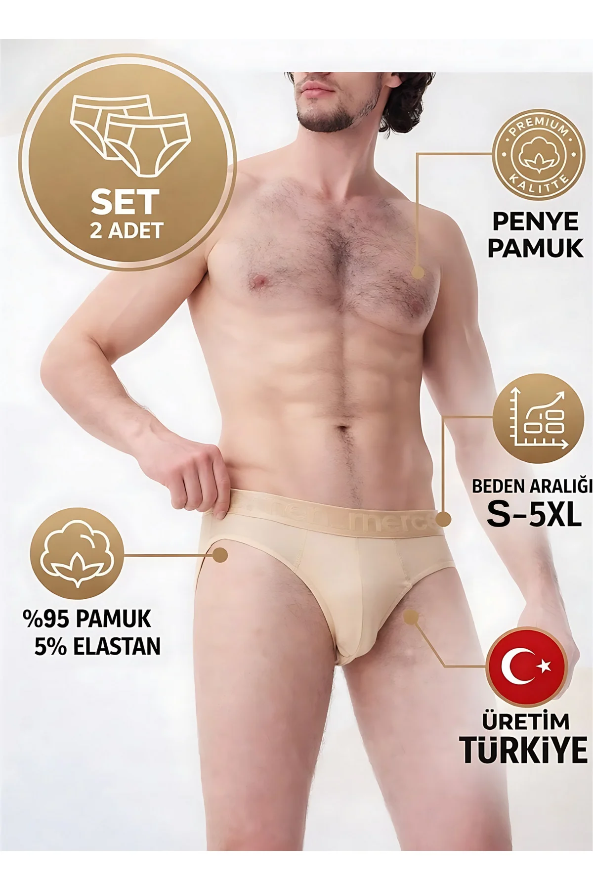 Erkek Slip Ten Rengi 2'li Paket