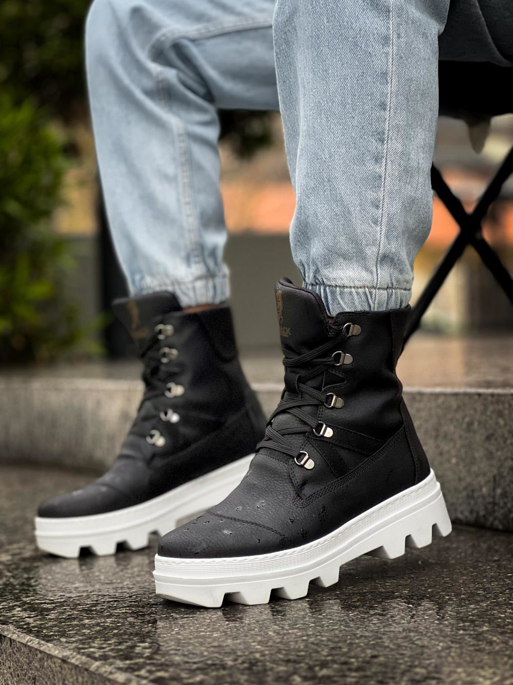 Erkek Spor Bot B14 Siyah (Beyaz Taban) UP