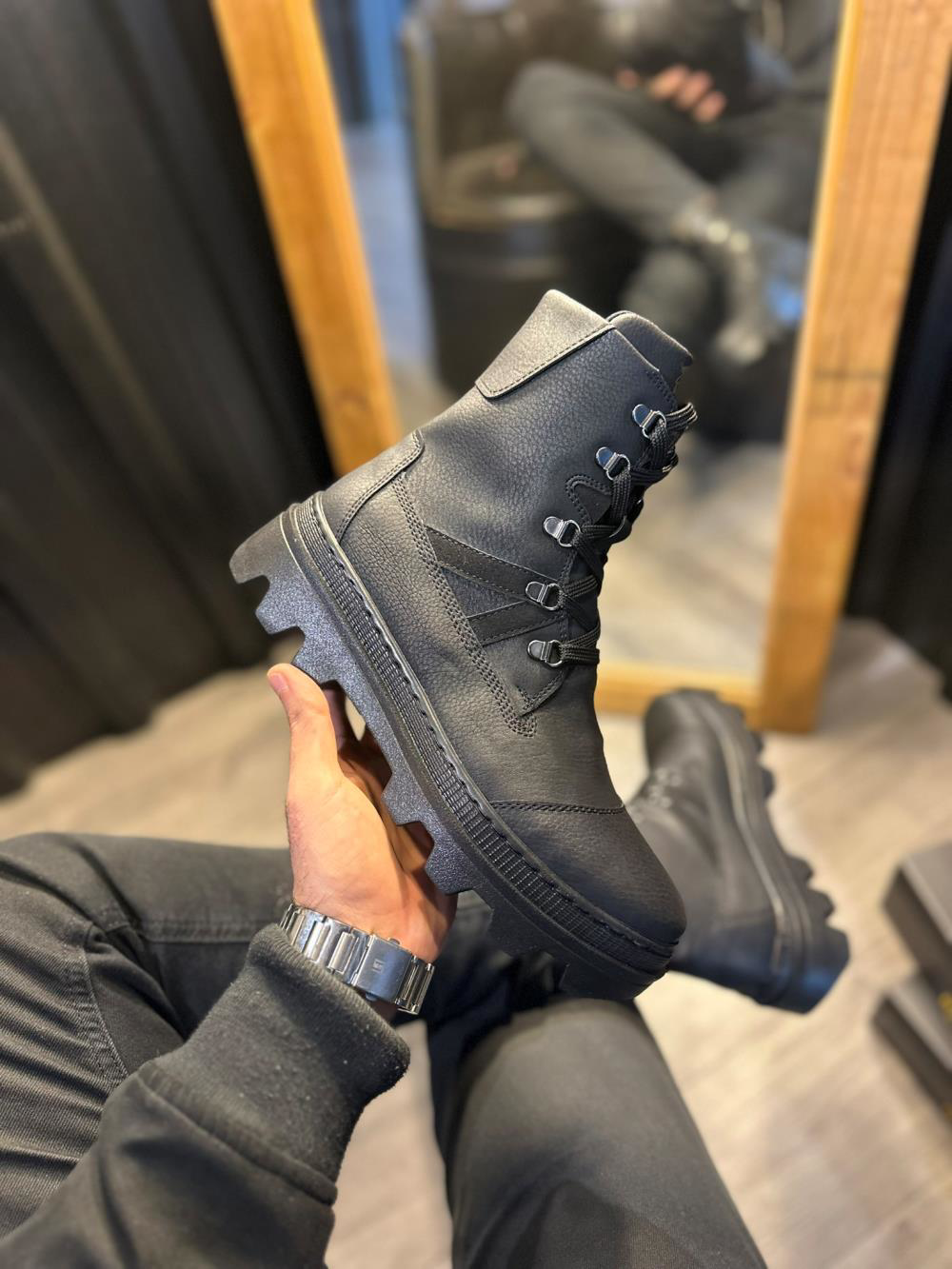 Erkek Spor Bot B14 Siyah (Siyah Taban) UP