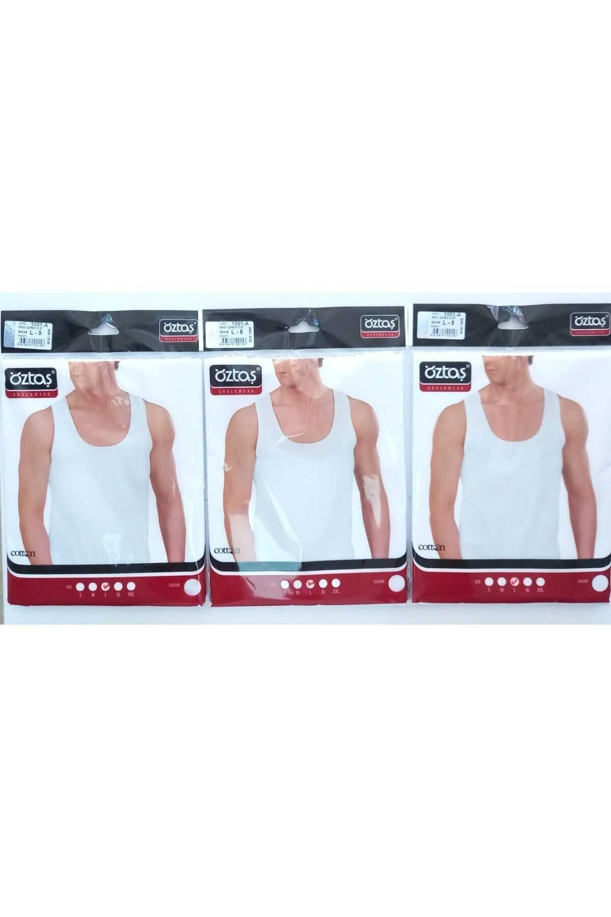 Erkek Süprem Beyaz Atlet 3 Lü