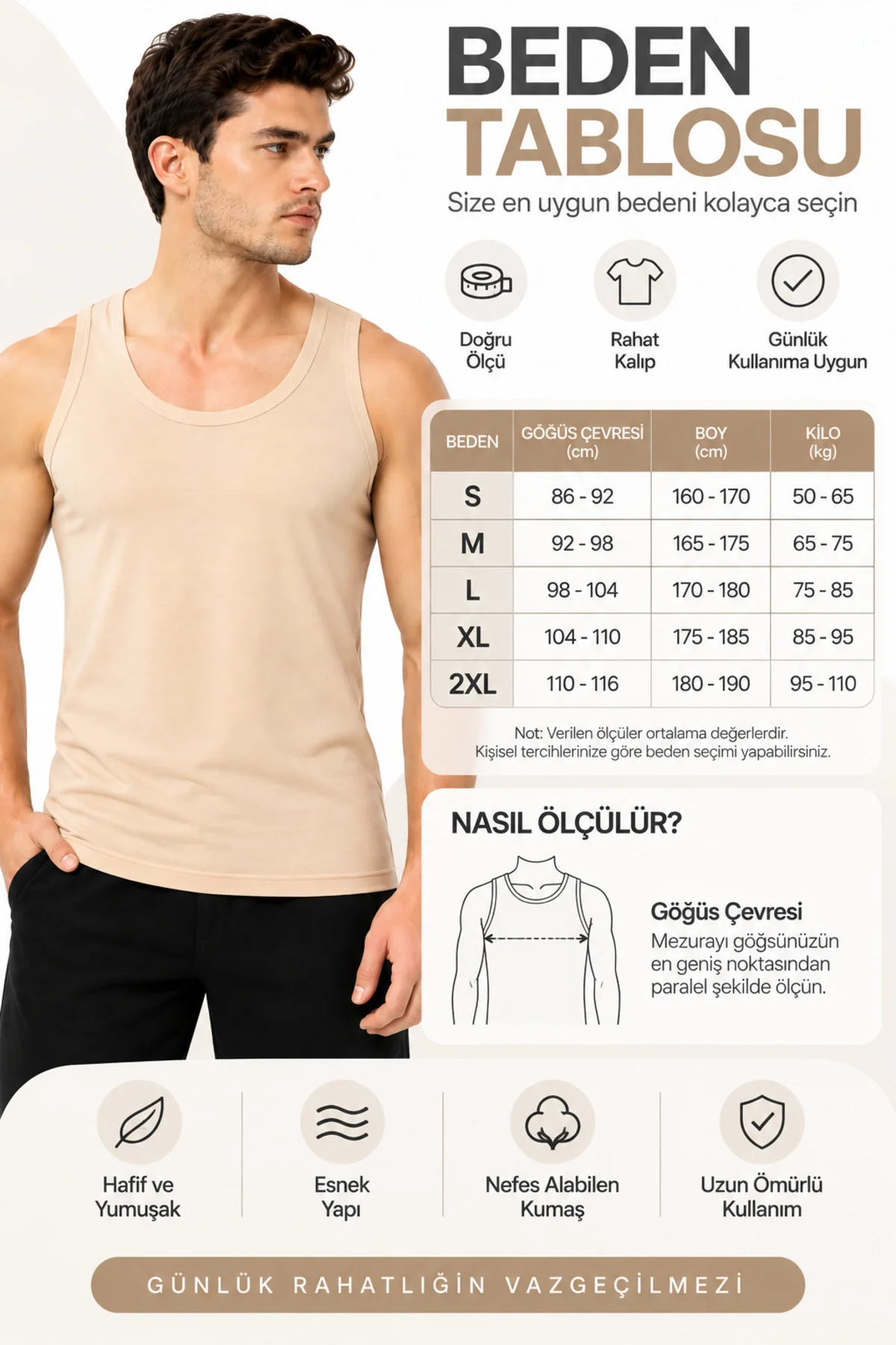 Erkek Ten Rengi Modal Atlet Pamuklu Esnek Nefes Alan Yumuşak Günlük İç Giyim S M L XL 2XL Erkek Ten Rengi Modal Atlet Pamuklu Esnek Nefes Alan Yumuşak Günlük İç Giyim S M L XL 2XL