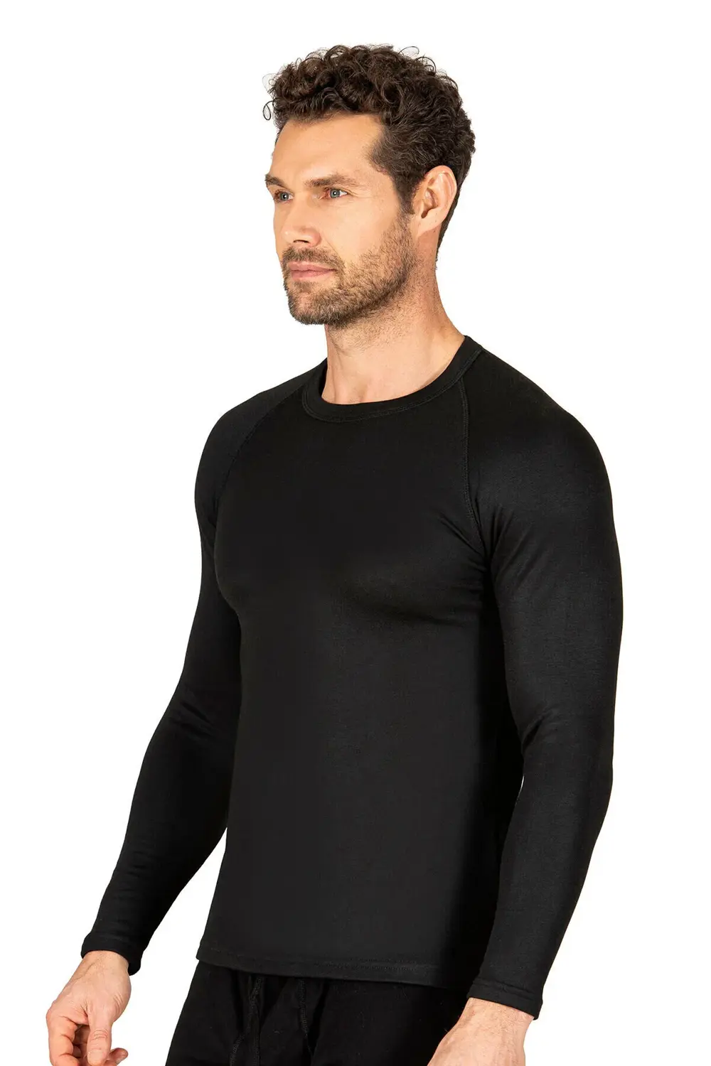 Erkek Termal Viskon Uzun Kollu Simit Yaka Body Fanila