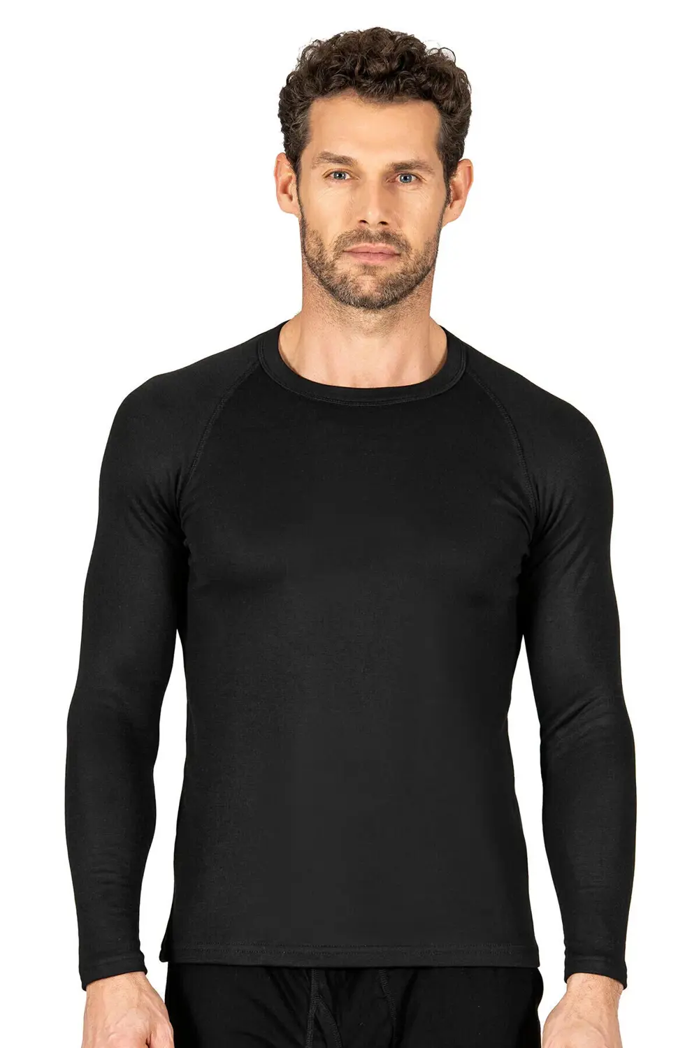 Erkek Termal Viskon Uzun Kollu Simit Yaka Body Fanila