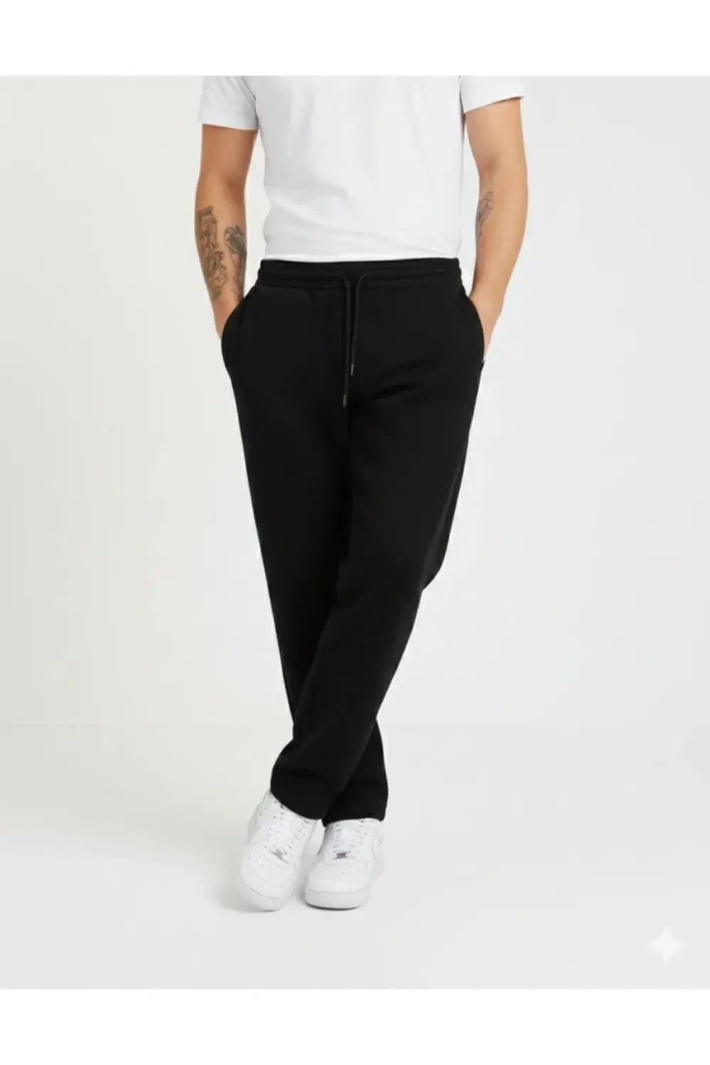 Erkek Üç Iplik Kışlık Pamuklu Ovarsize Bağcıklı Düz Paça Cepli Eş