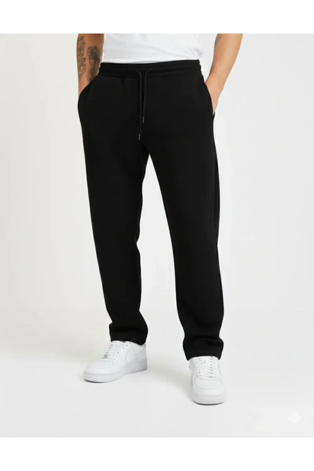 Erkek Üç Iplik Kışlık Pamuklu Ovarsize Bağcıklı Düz Paça Cepli Eş