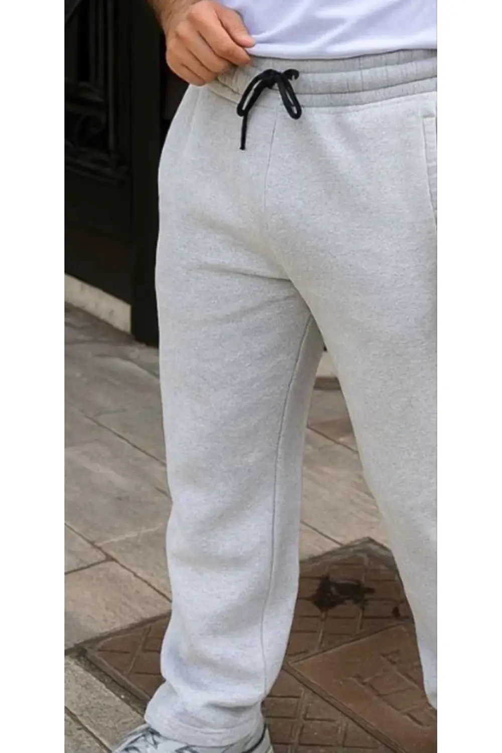 Erkek Üç Iplik Kışlık Pamuklu Ovarsize Bağcıklı Düz Paça Cepli Eş