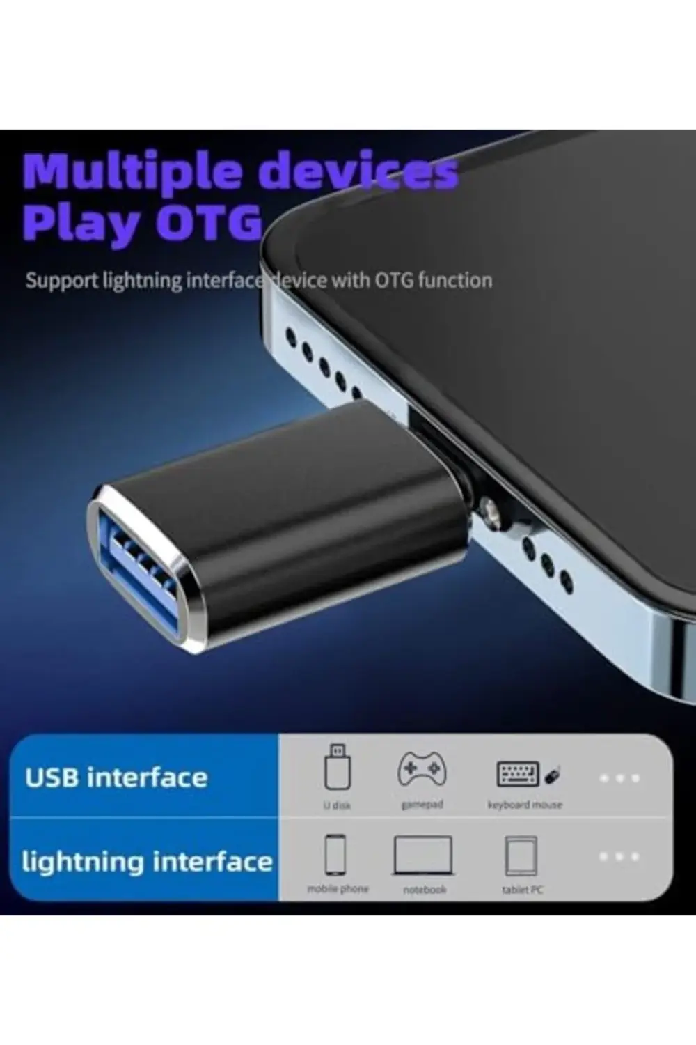 Erkek - USB Dişi OTG: 14 13 12 11 Pro Max Xr X Xs Se 7 8 Artı iPa