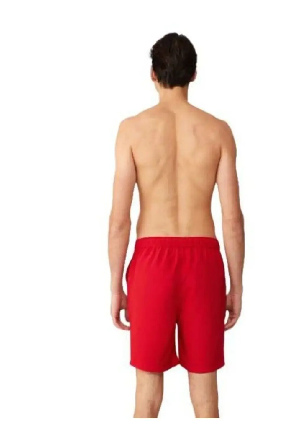 Erkek Uzun Boy Kırmızı Deniz Şortu