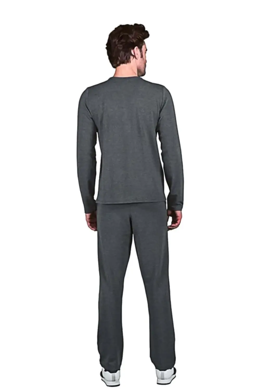 Erkek Uzun Kol Yuvarlak Yaka Eşofman Takımı Antrasit 4830