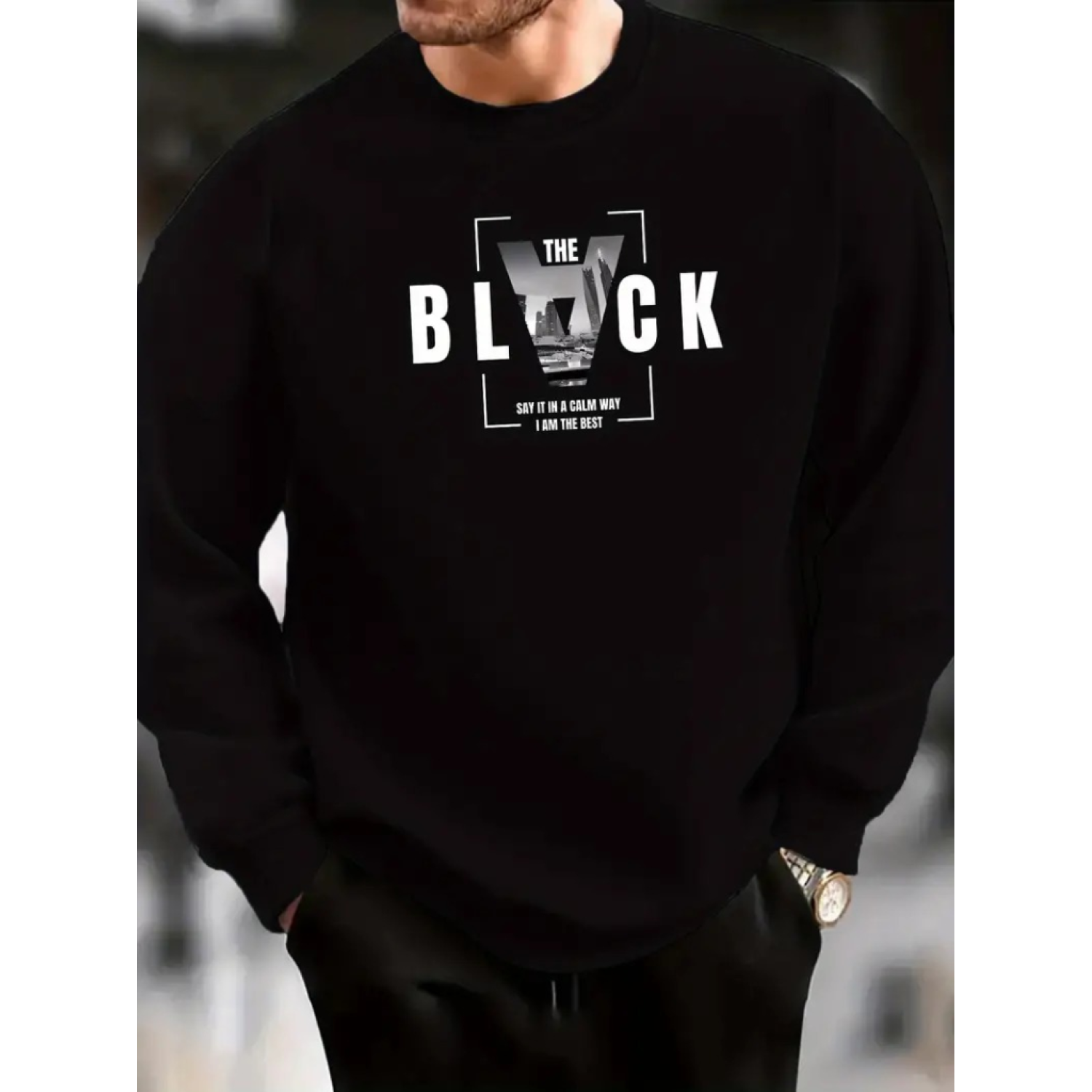 Erkek Uzun Kollu Bisiklet Yaka Black Logolu Iki Iplik Bluz Erkek Uzun Kollu Bisiklet Yaka Black Logolu Iki Iplik Bluz