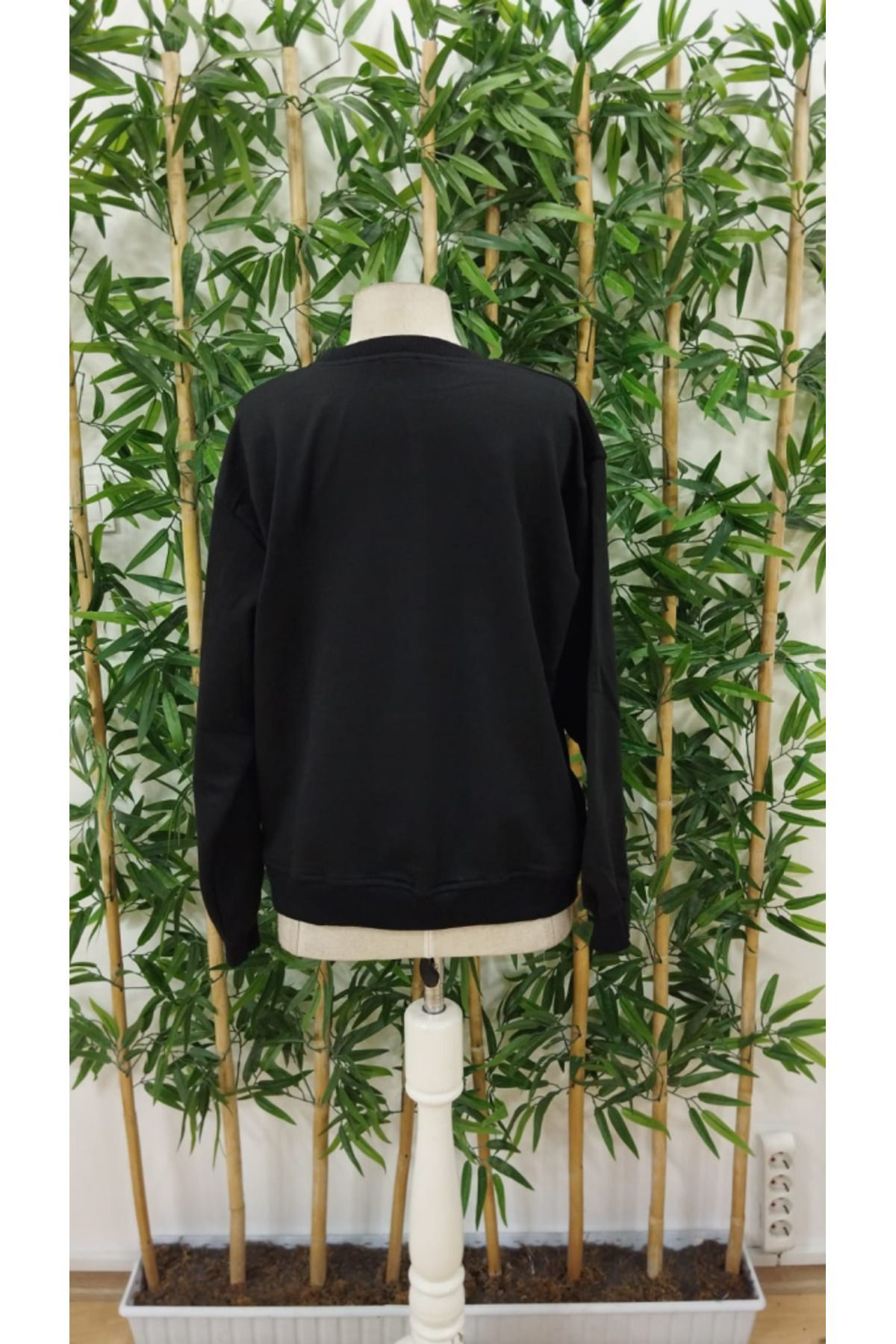 Erkek Uzun Kollu Bisiklet Yaka London Logo Baskılı Iki Iplik Bluz