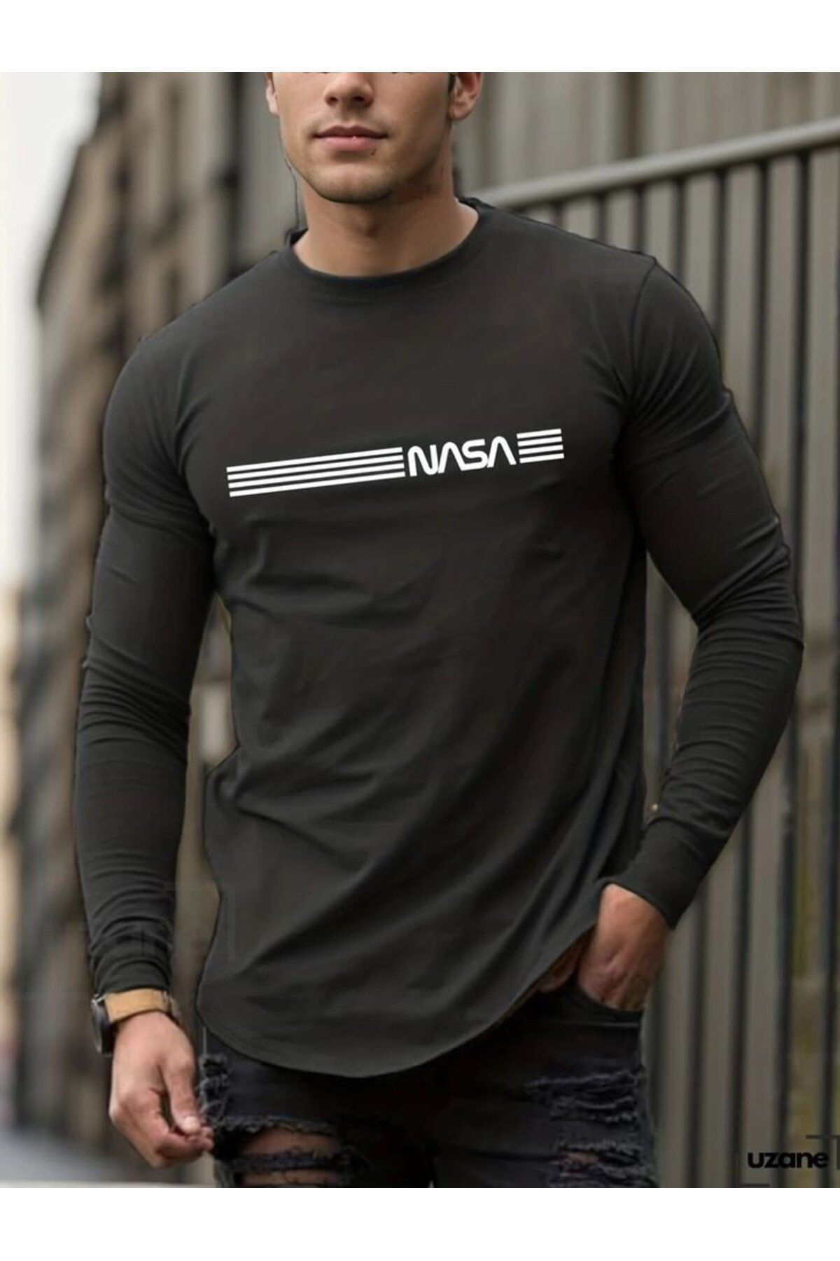 Erkek Uzun Kollu Bisiklet Yaka Viskon Bluz