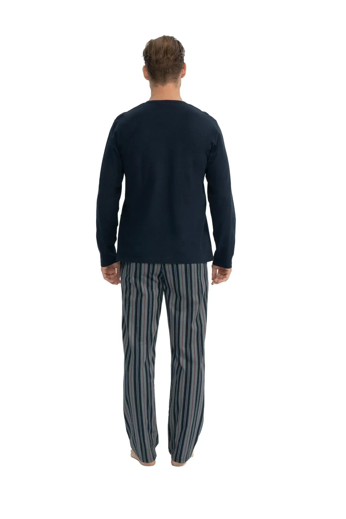 Erkek Uzun Kollu Patlı Penye Eşofman Pijama Takımı S25843 - Görsel 2