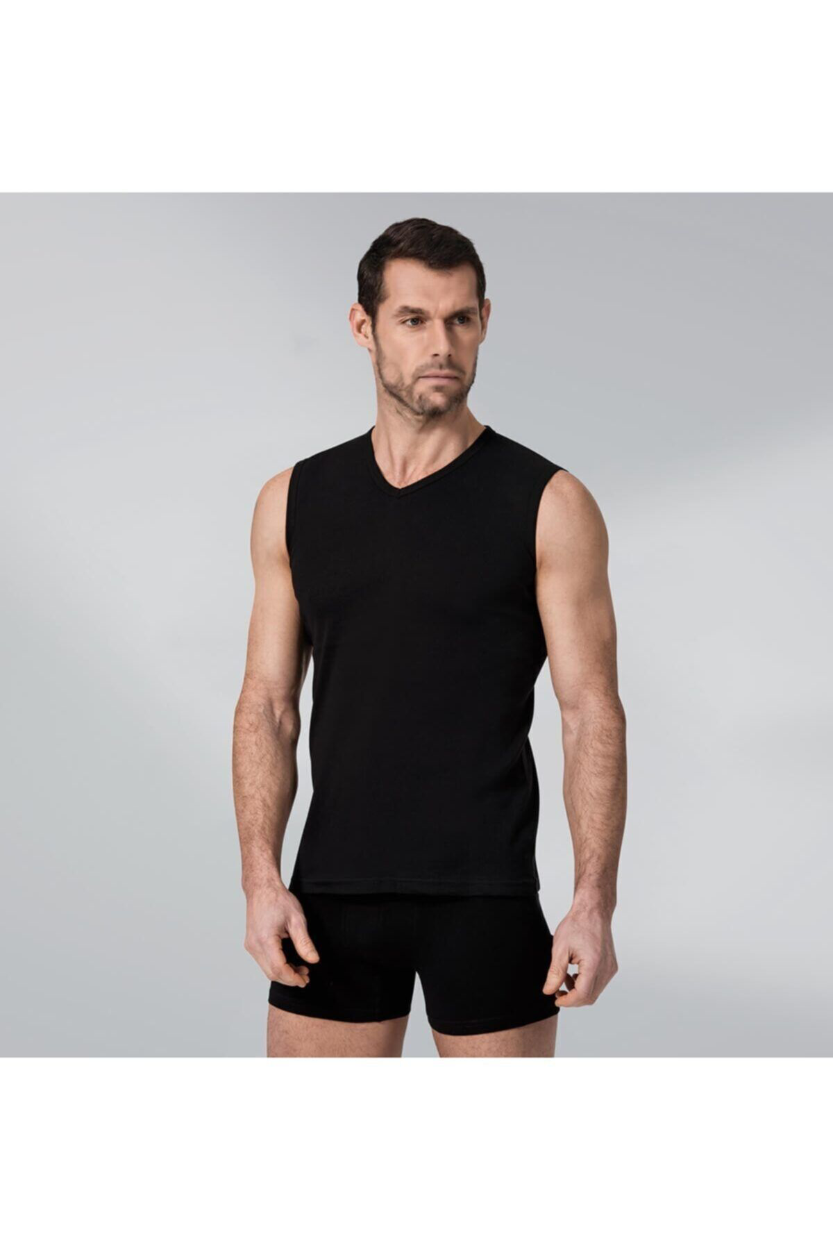 Erkek V Yaka Atlet Sıfır Kol Body 3'lü Paket 118