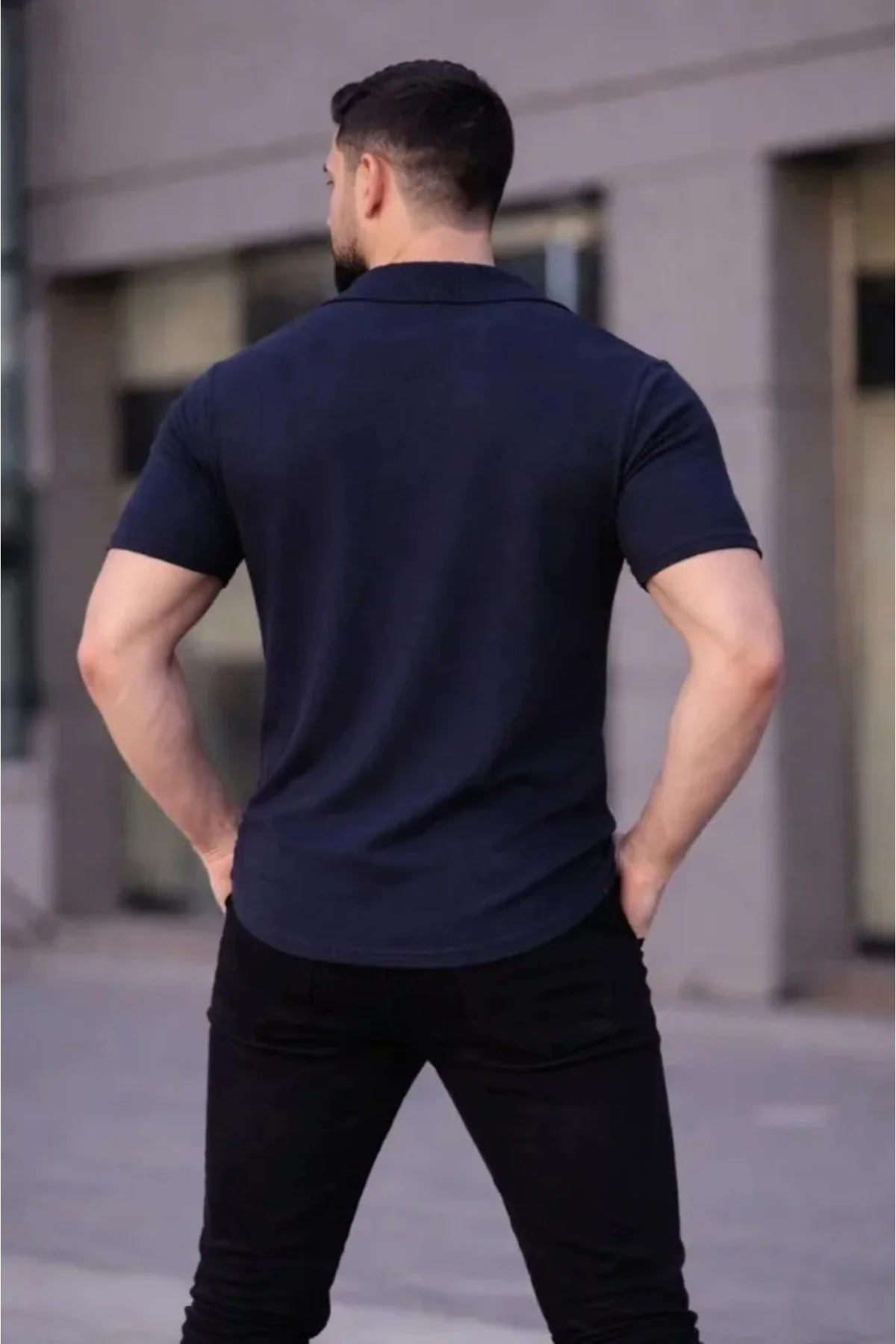 Erkek Waffle Kumaş Kısa Kollu Düğmeli Açık Yaka Regular Fit Gömle