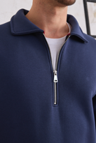 Erkek Yarım Fermuar Rahat Sweatshirt LACİVERT