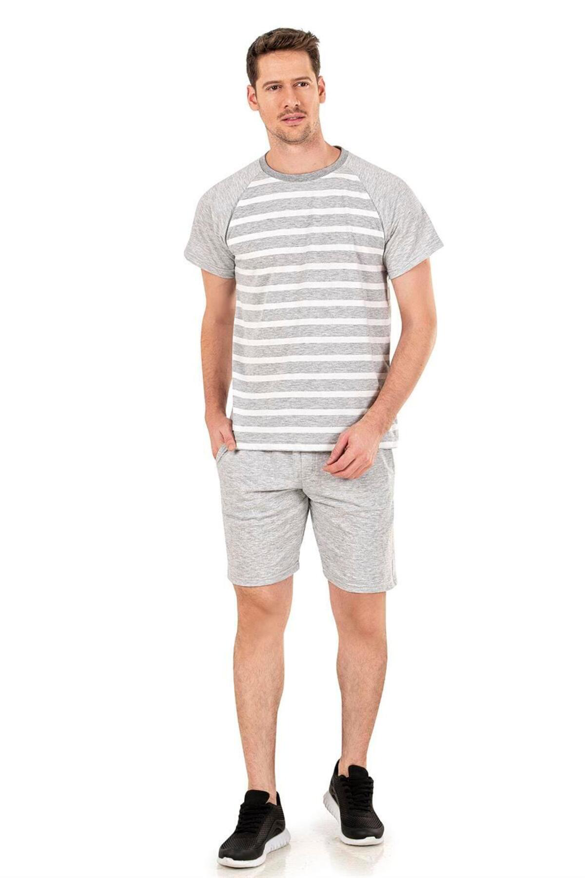 Erkek Yazlık Kısa Kol Şort Takım 18-59