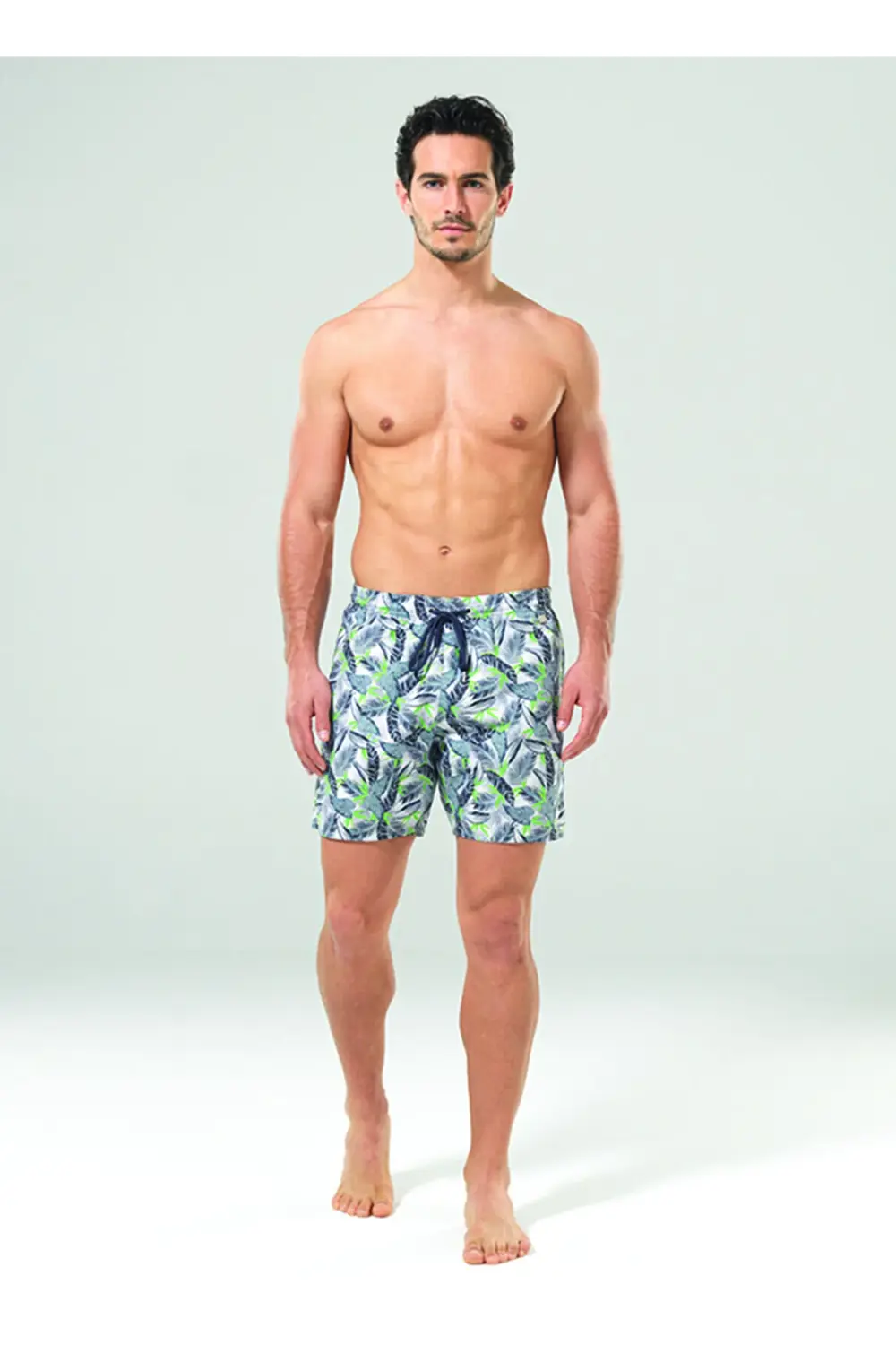 Erkek Yeşil Baskılı Şort Mayo 8816