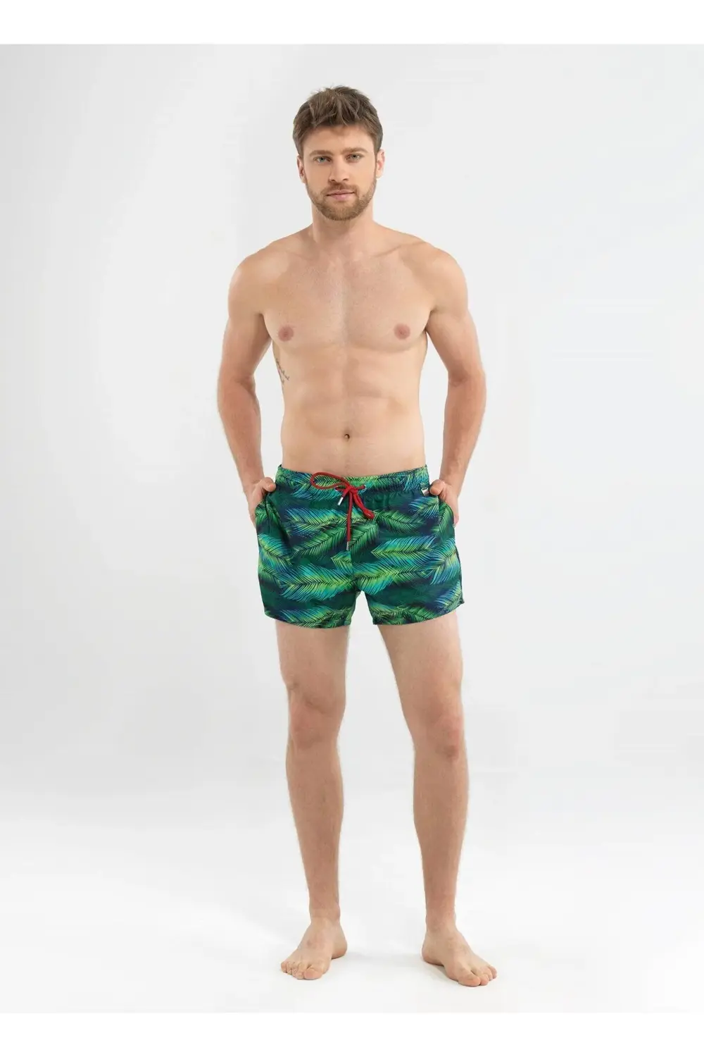 Erkek Yeşil Şort Mayo 8541